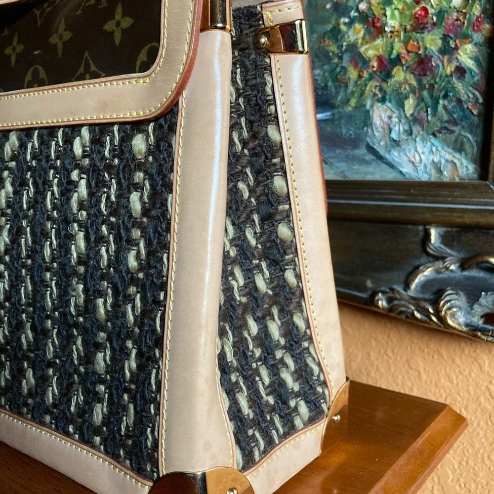 Rare Made in France Louis Vuitton handbag monogram ambre tweedy GM - Picture 8 of 16